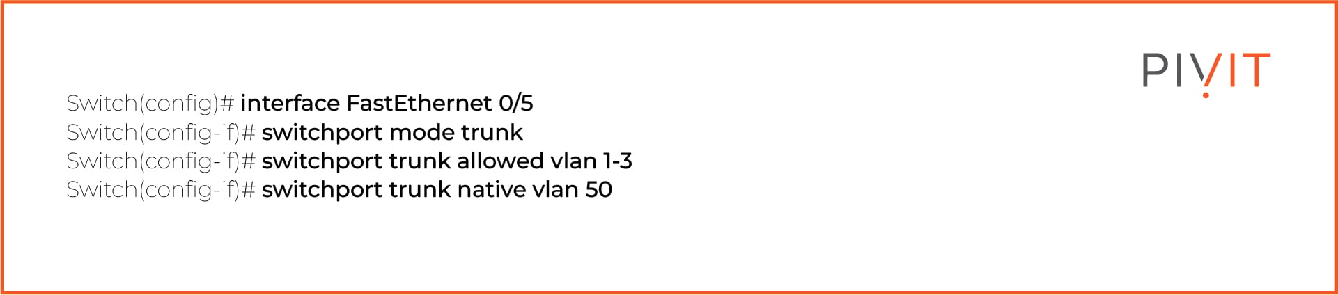 Configuring an interface as a trunk, defining allowed VLANs and defining a native VLAN