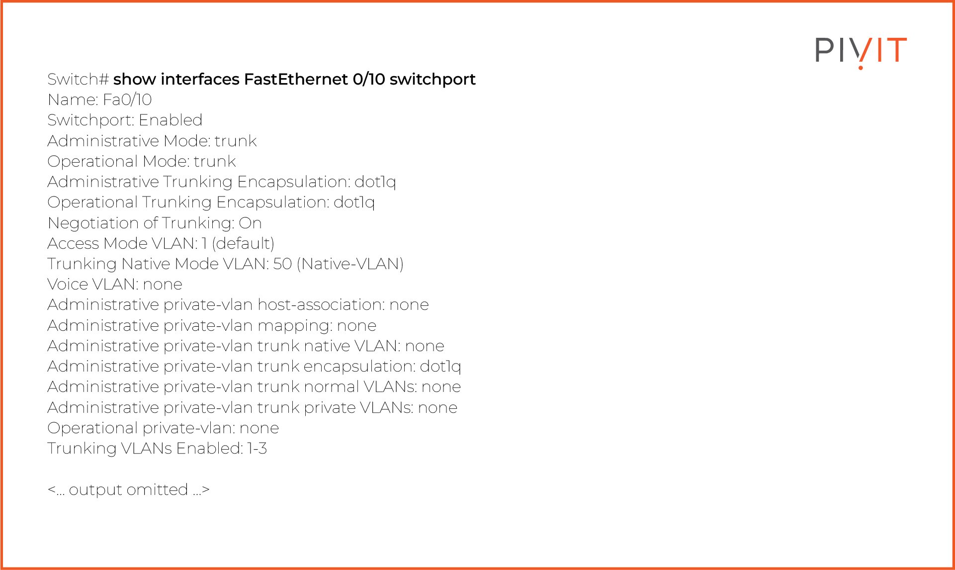 Show interface interface-id switchport command on a switch and its output