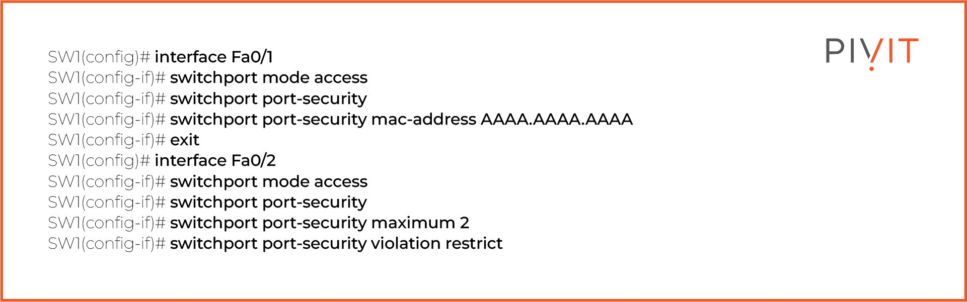 Configuring port security on a switch