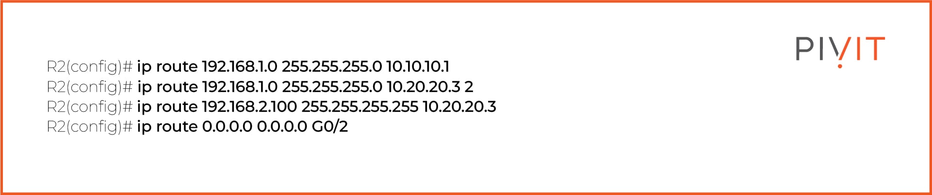 Configuring static routes on a router