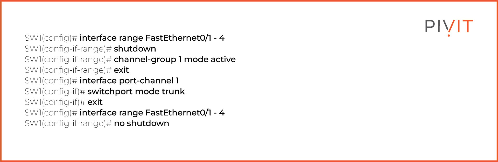 Configuring Layer 2 EtherChannel on a switch