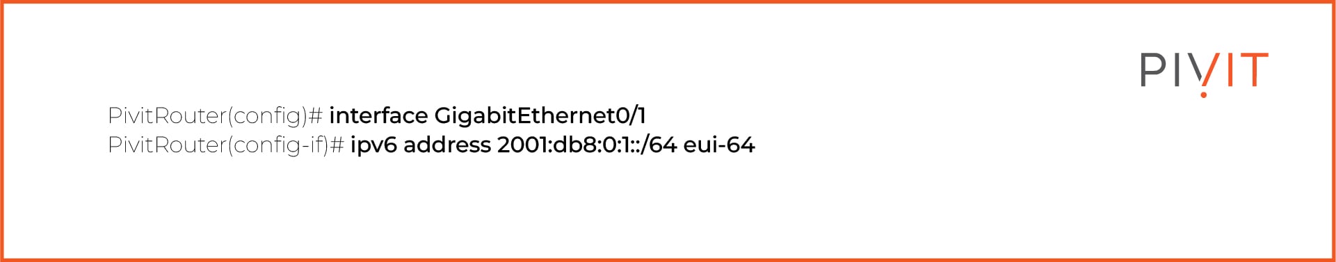 Configuring a public IPv6 address on a router interface using static assignment using EUI-64 interface ID