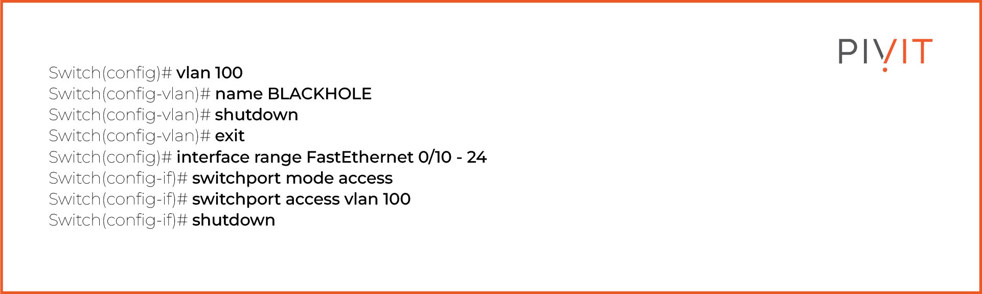 Configuring a blackhole VLAN and assigning interfaces to it